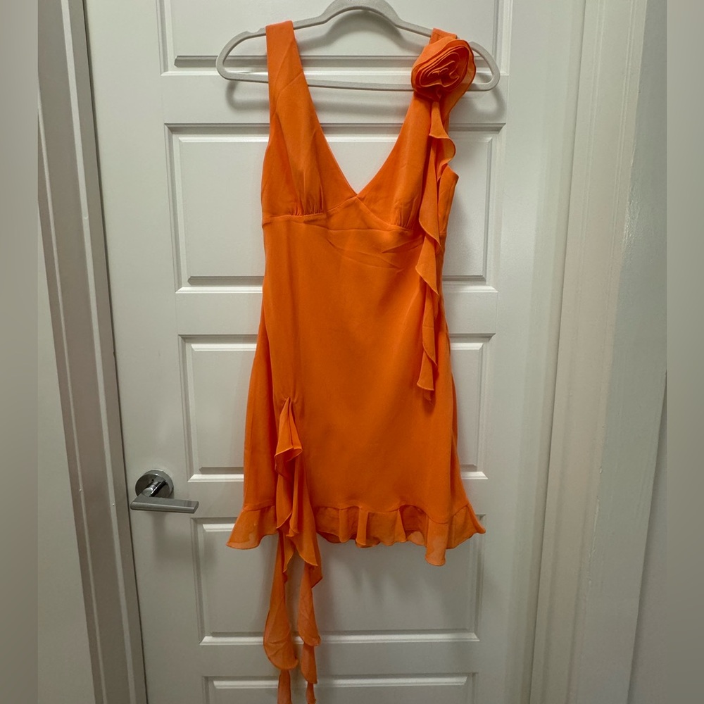 White fox Orange dress